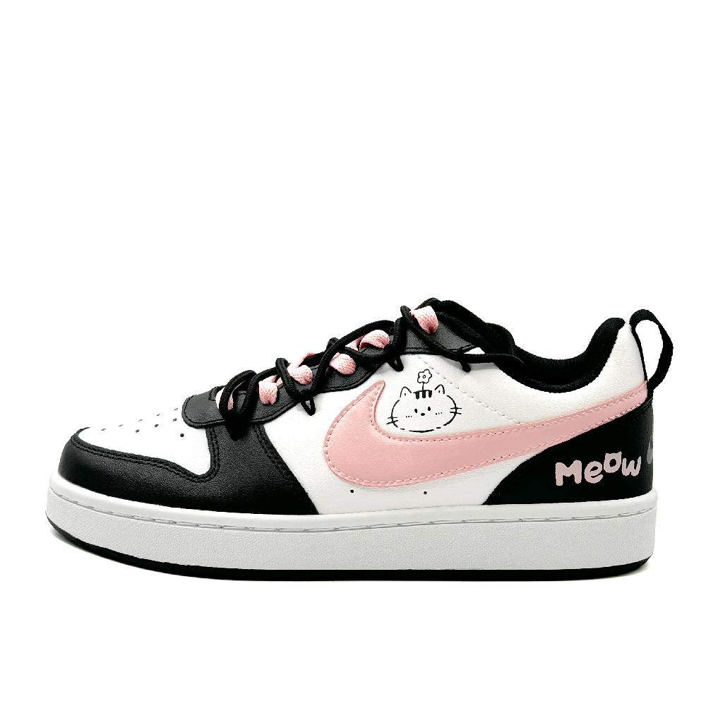 Nike Court Borough 2 Anti-Slip Wear-Resistant Low-Top Skateboard Shoes Women's Black Pink