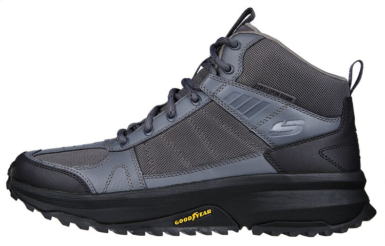 Skechers Hiking / Trekking Shoes Men High-Top Gray/Black Color