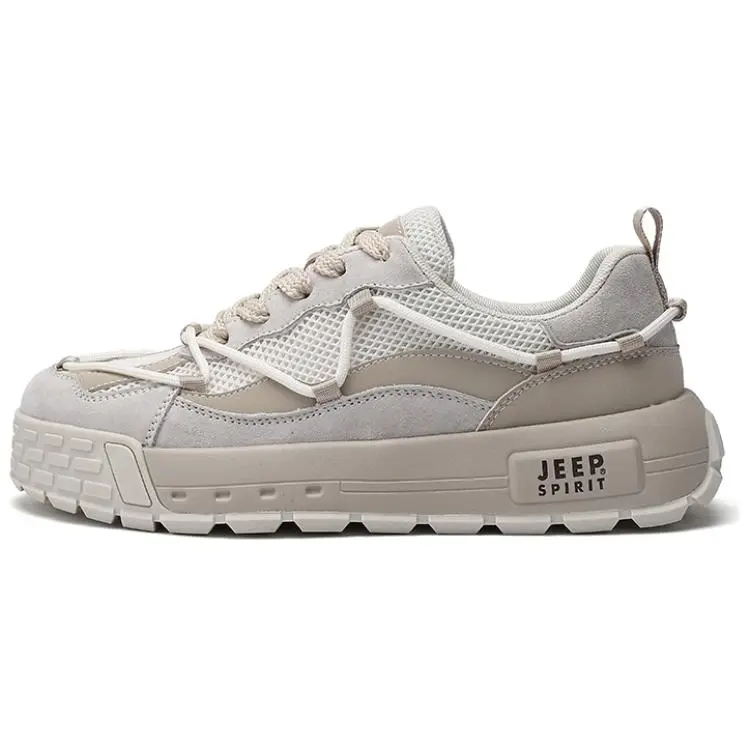 JEEP SPIRIT Low Top Skateboard Shoes Men's Light Sandy
