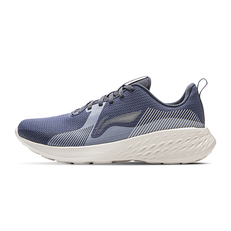 LiNing Qingyun Cushioning, Wear Resistant Low Top Casual Running Shoes Men's Gray Indigo Mist White