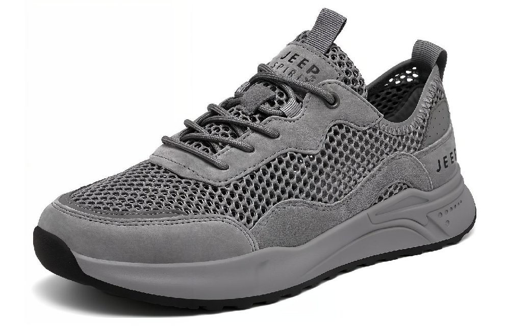 JEEP SPIRIT Outdoor Trail Running Slip Resistant, Abrasion Resistant, Breathable Low Top Casual Shoes Men's Dark Gray