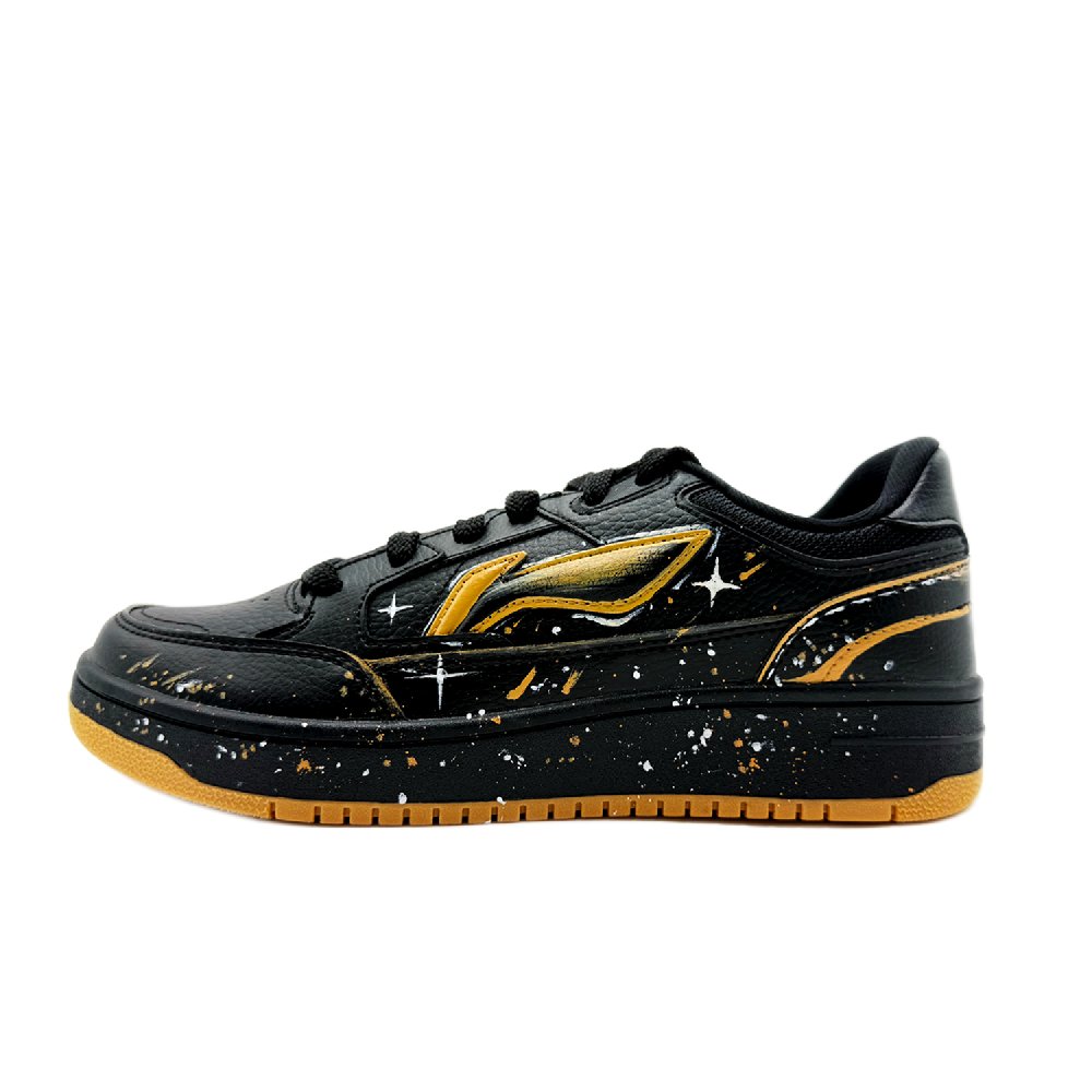 LiNing Tianji Lightweight Breathable Height Increasing Low Top Skateboard Shoes Men's Black Yellow