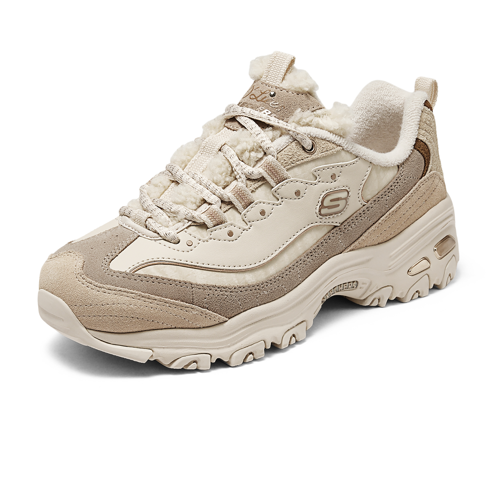 Skechers D'LITES 1.0 Height Increasing Casual Shoes Women's Pink Beige купить в интернет-магазине Yoocart с быстрой доставкой по России.