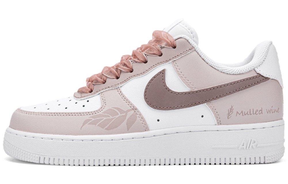 Nike Air Force 1 Low Top Skateboard Shoes Women's Gray Pink