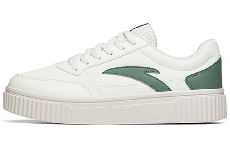 Anta Life Collection Cookie Shoes Slip-Resistant Cushioning Wear-Resistant Low-Top Skateboard Shoes White Green