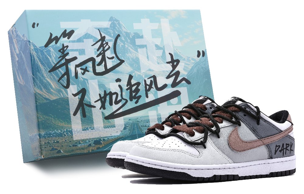 Nike Dunk Retro Slip Resistant Waterproof Abrasion Resistant Low Top Skateboard Shoes Unisex Gray White