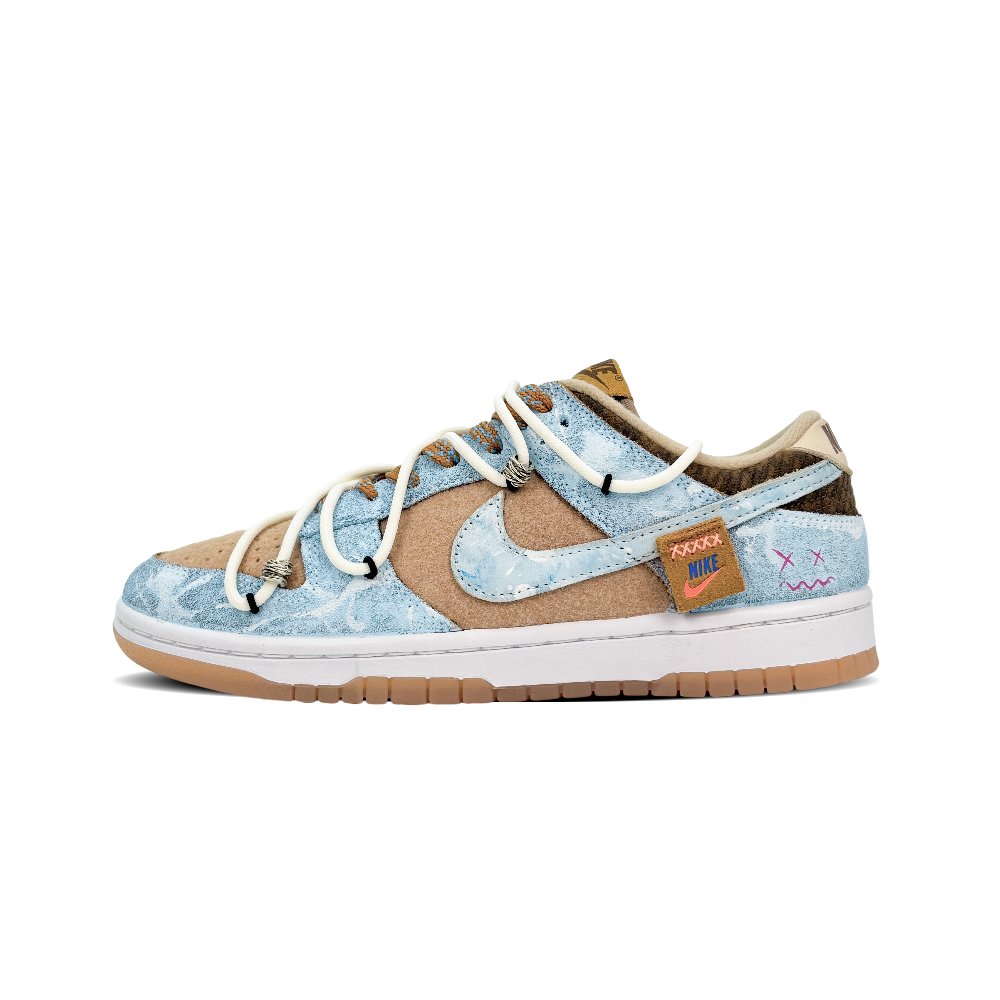 Nike Dunk Abrasion Resistant Low Top Skateboard Shoes Men's Brown Blue