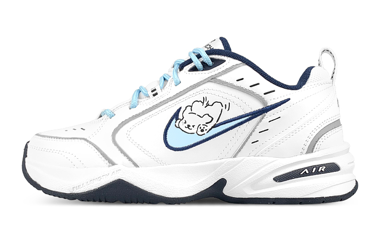 Nike Air Monarch 4 Low-Top Chunky Sneakers Unisex White Blue