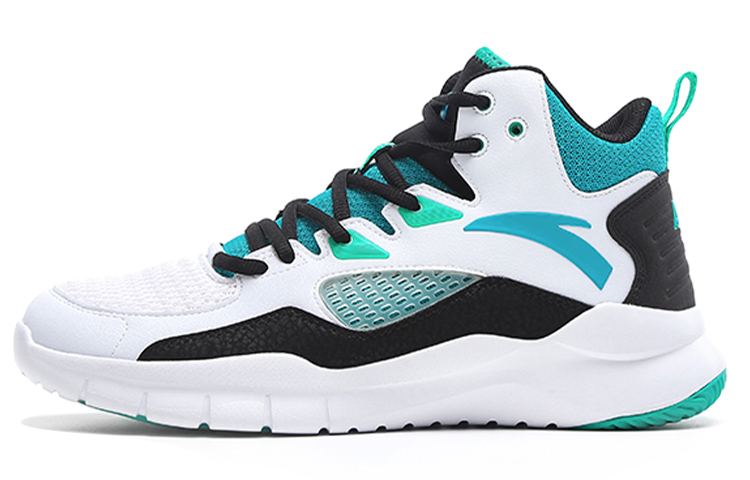 Anta Star Trail 4 Wear-Resistant Slip-Resistant High-Top Performance Basketball Shoes Men's Rail White Blue