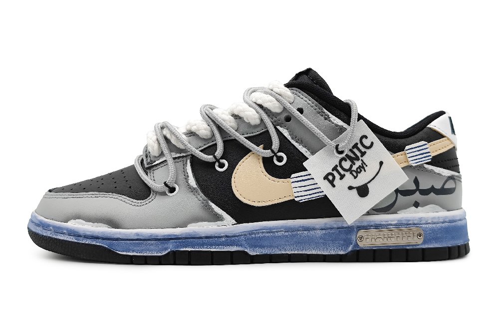 Nike Dunk Skateboard Shoes Women's Low-Top Yellow/Black/Blue