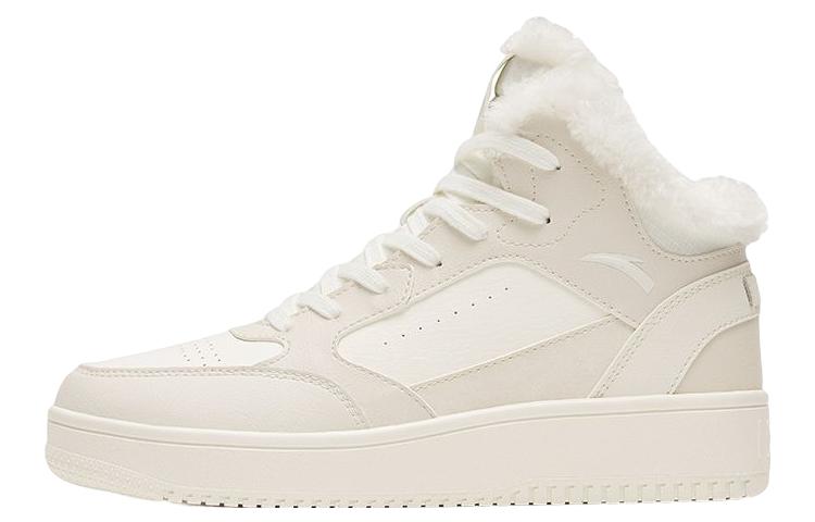 Anta Warm Anti-Slip And Wear-Resistant High-Top Skateboard Shoes Women's White Gray