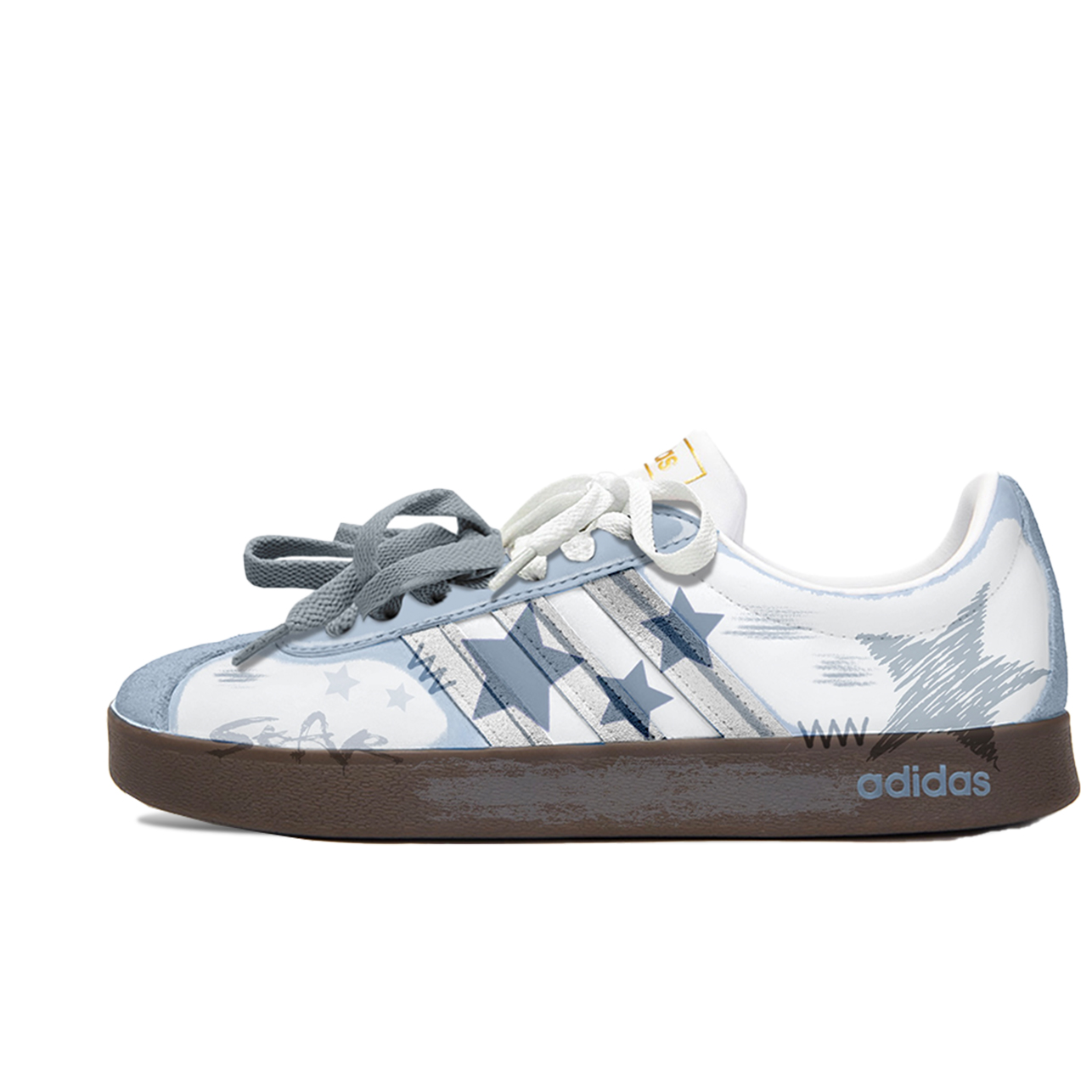 Adidas Neo VL Court 2.0 Goku World, Starry Night Shock Absorbers Low Top Skateboard Shoes Unisex Blue Brown купить в интернет-магазине Yoocart с быстрой доставкой по России.