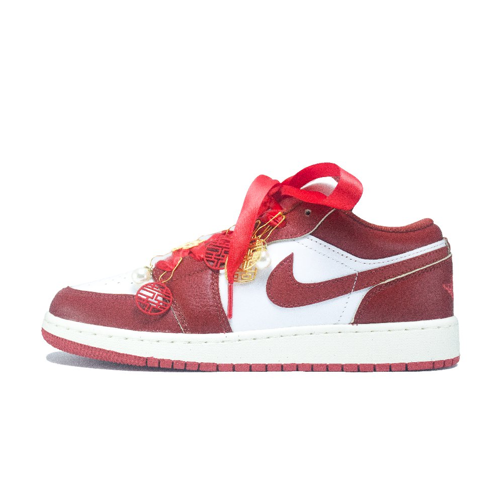 Jordan Air Jordan 1 Abrasion Resistant Low Top Vintage Basketball Shoes Unisex Red