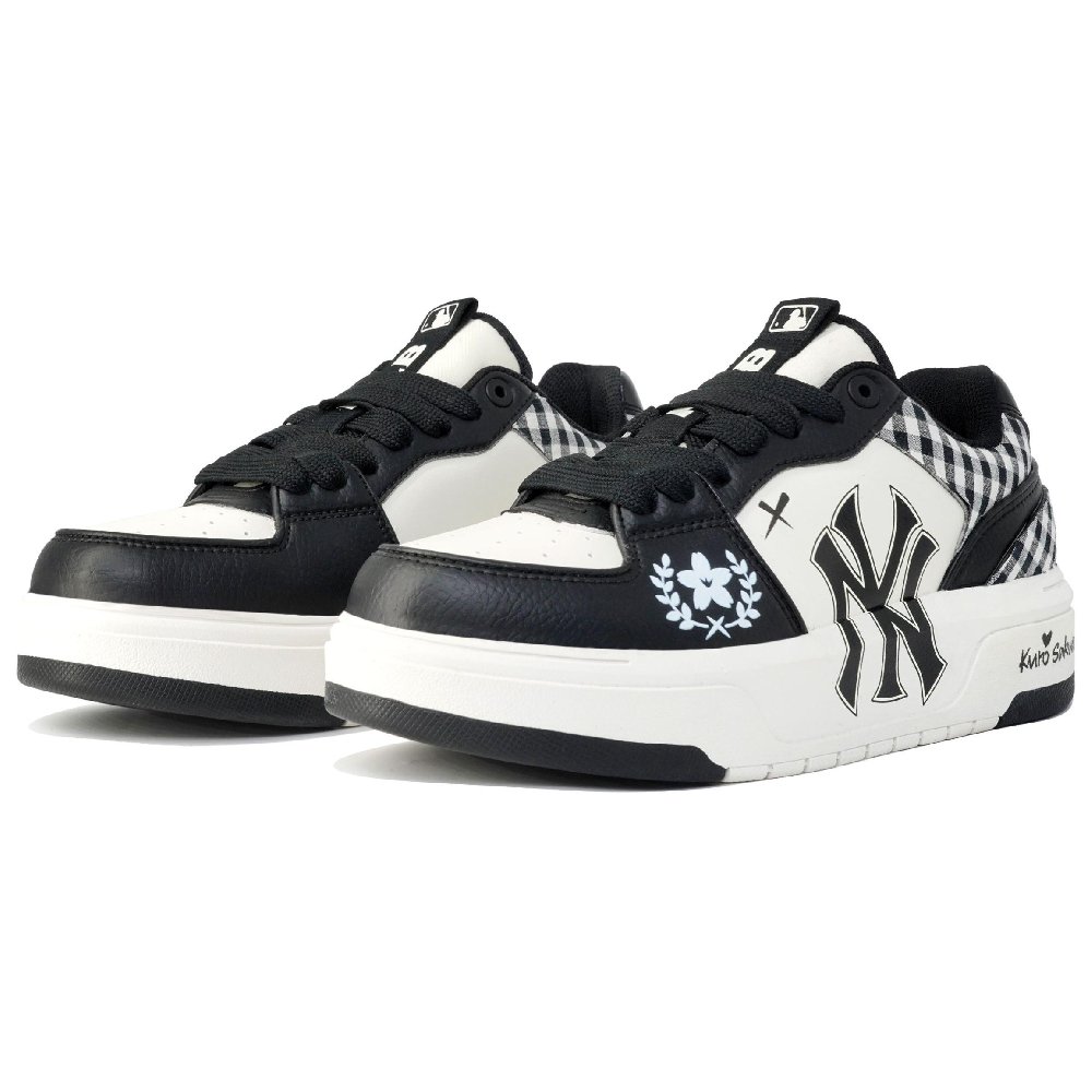 MLB Chunky Liner Slip-Resistant Low-Top Skateboard Shoes Unisex Black White