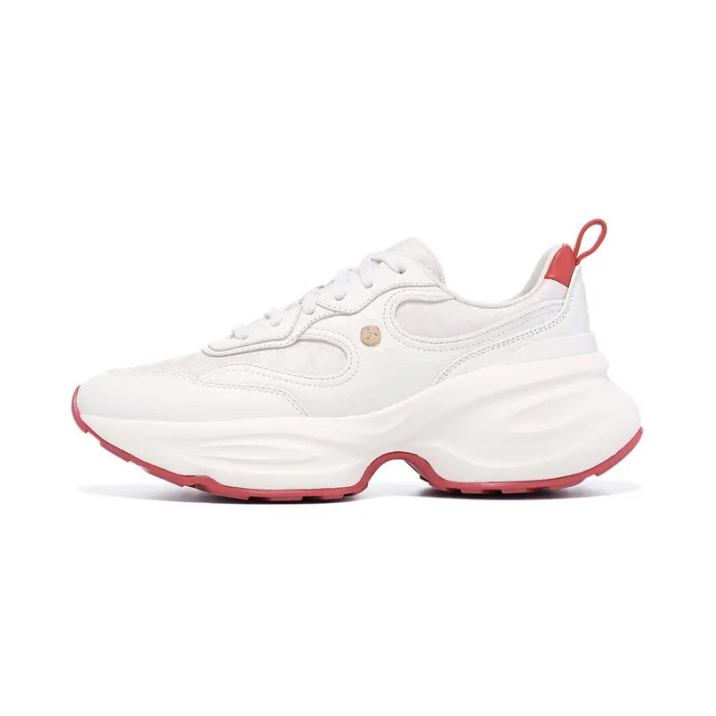 LI-NING 1990 Classic Collection Rebound Anti-Slip And Wear-Resistant Low-Top Casual Shoes Women's Ecru