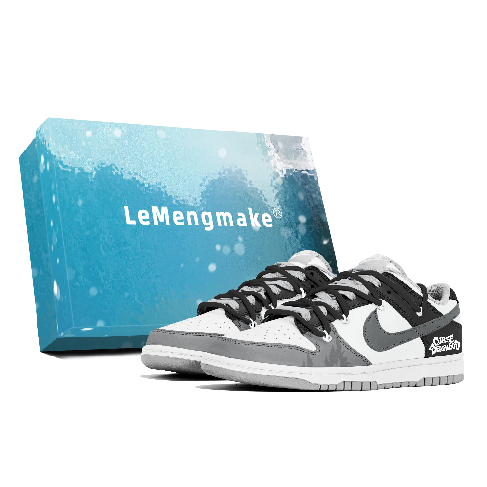Nike Dunk Abrasion Resistant Low Top Skateboard Shoes Women's Black Gray