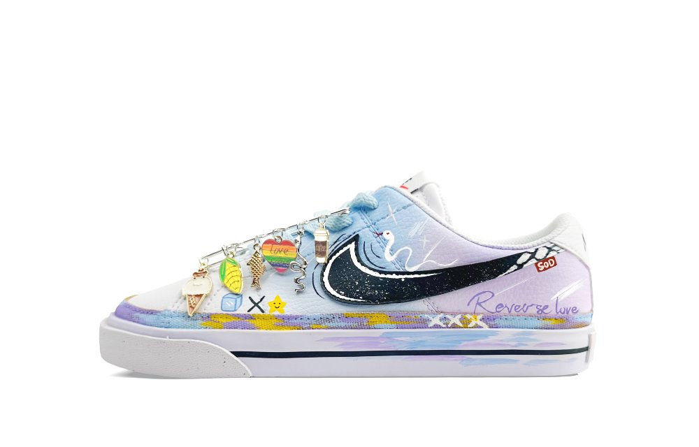 Nike Court Legacy Skateboard Shoes Unisex Low top Blue/Purple/Yellow