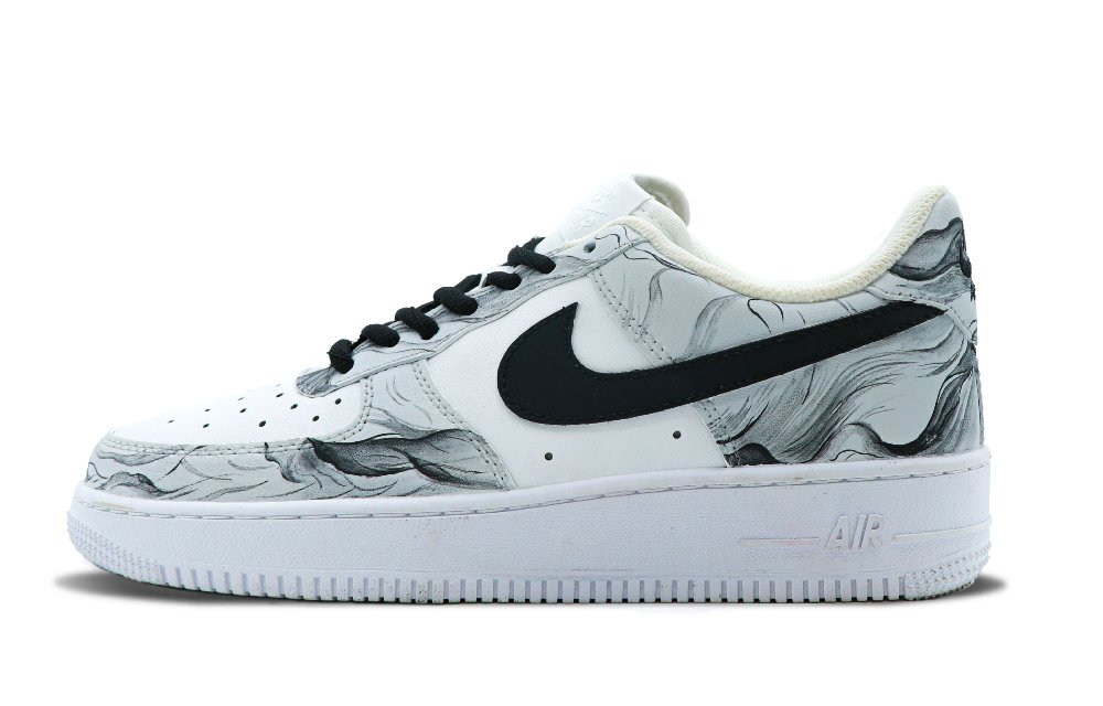 Nike Air Force 1 Thermal Coverage Low Top Skateboard Shoes Men's White Black