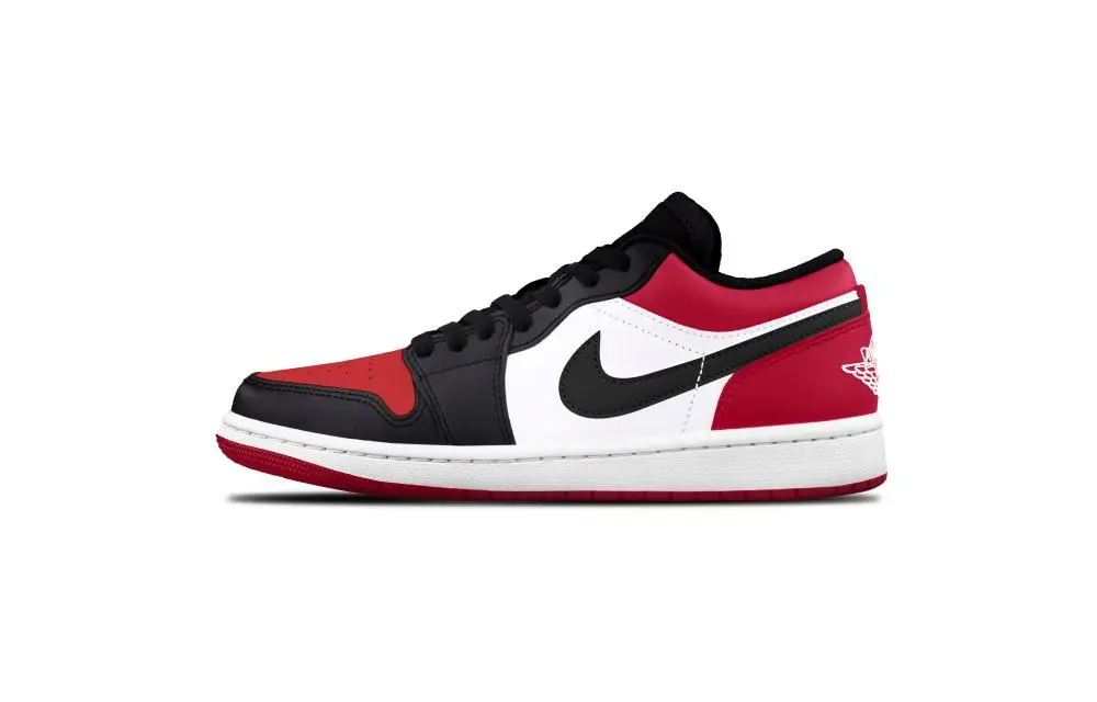 Jordan Air Jordan 1 Bred Toe Cushioning, Wear Resistant Low top Vintage Basketball Shoes Unisex