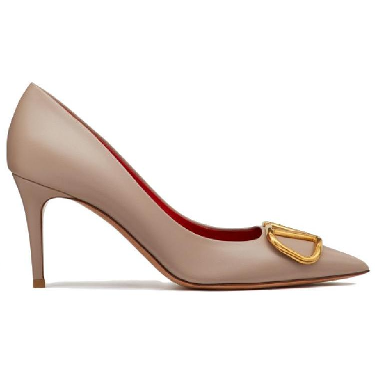 Valentino Vlogo Signature Slim Heel High Heels 8cm Women's Gray Pink купить в интернет-магазине Yoocart с быстрой доставкой по России.