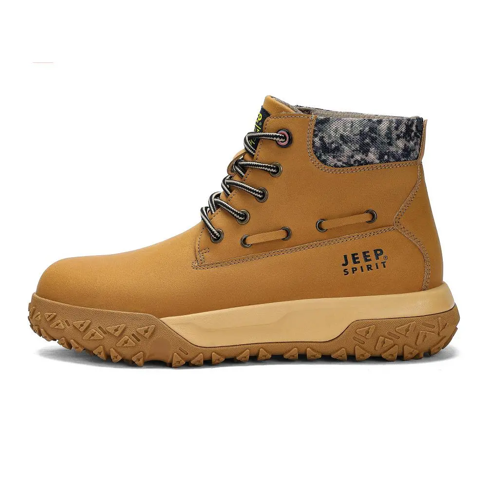 JEEP SPIRIT Yellow Boots Short Mid Calf Martin Boot Men's