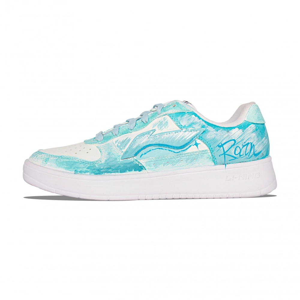 LiNing Pontoon Boats Abrasion Resistant, Lightweight, And Breathable Low top Skateboard Shoes Men's Cyan