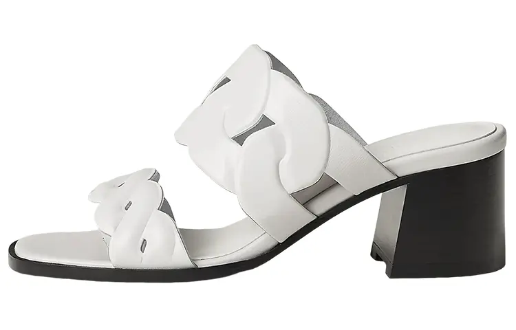 HERMES Slide Slippers Women's White