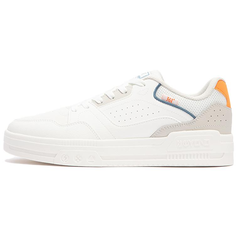 361° Anti Slip Wear Resistant Low Top Skateboard Shoes Men's White Orange