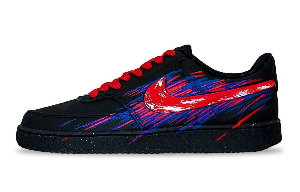 Nike Court Vision Abrasion Resistant Low Top Skateboard Shoes Unisex Black Blue Red