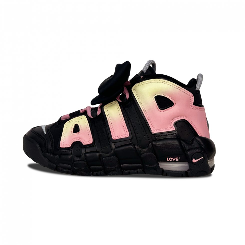 Nike Air More Uptempo Fugitive Barbie Cushioning Mid-Top Vintage Basketball Shoes GS Black Pink