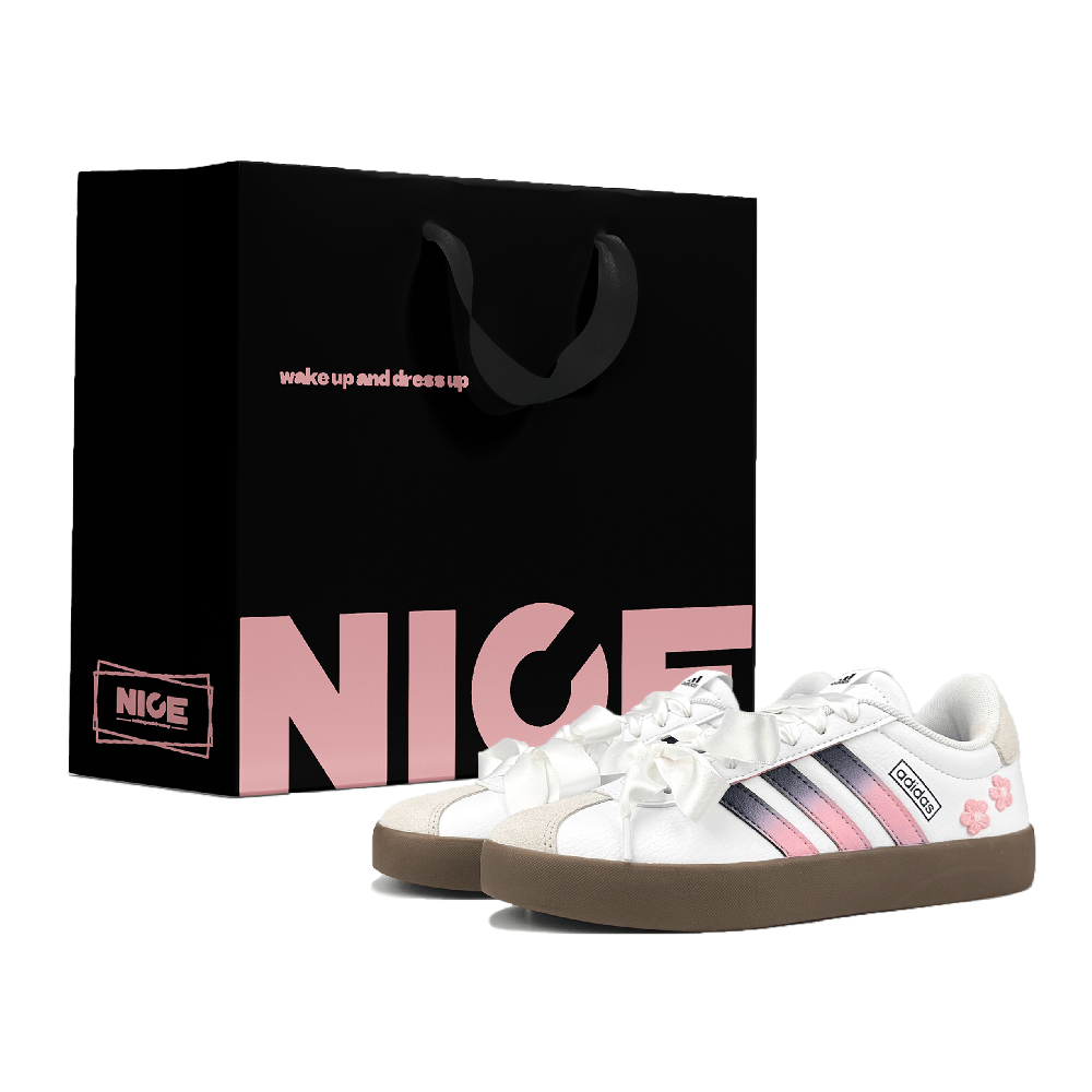 Adidas VL COURT 3.0 Shock Absorbers Low Top Skateboard Shoes Women's Pink White