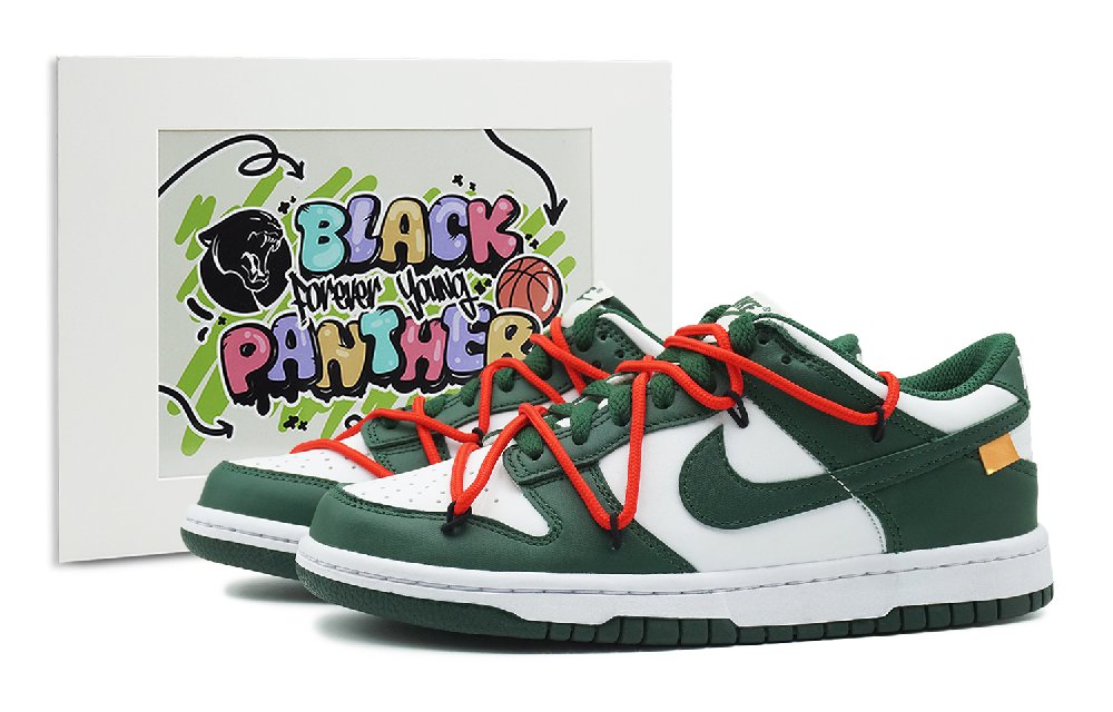 Nike Dunk Low-Top Skateboard Shoes GS Green White