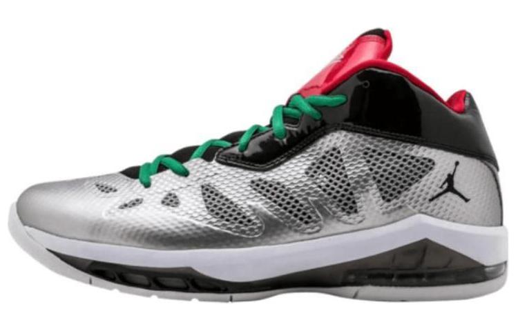 Jordan Melo M8 Slip Resistant Mid Top Vintage Basketball Shoes Men's Silver