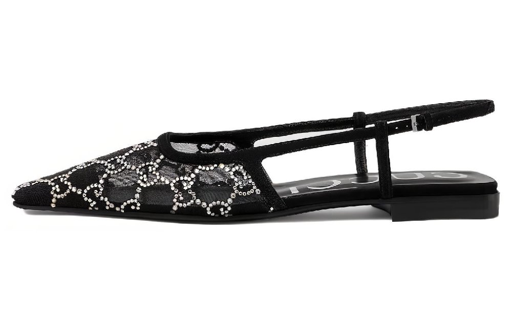 GUCCI GG Crystal-embellished Ballerina Shoes