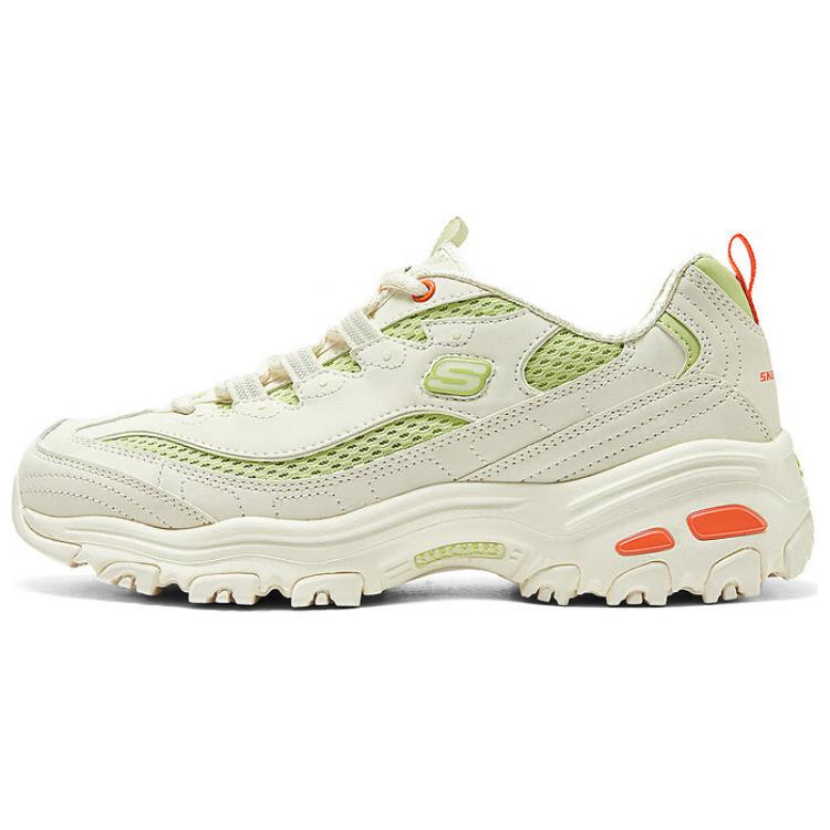 Skechers DLITES Low-Top Casual Shoes Women's Beige Green Orange