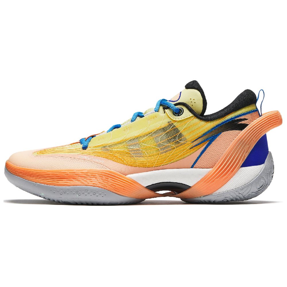 Anta Three-point Rain1.0 Cushioned Slip-Resistant Low-Top Basketball Shoes Men's Yellow Orange