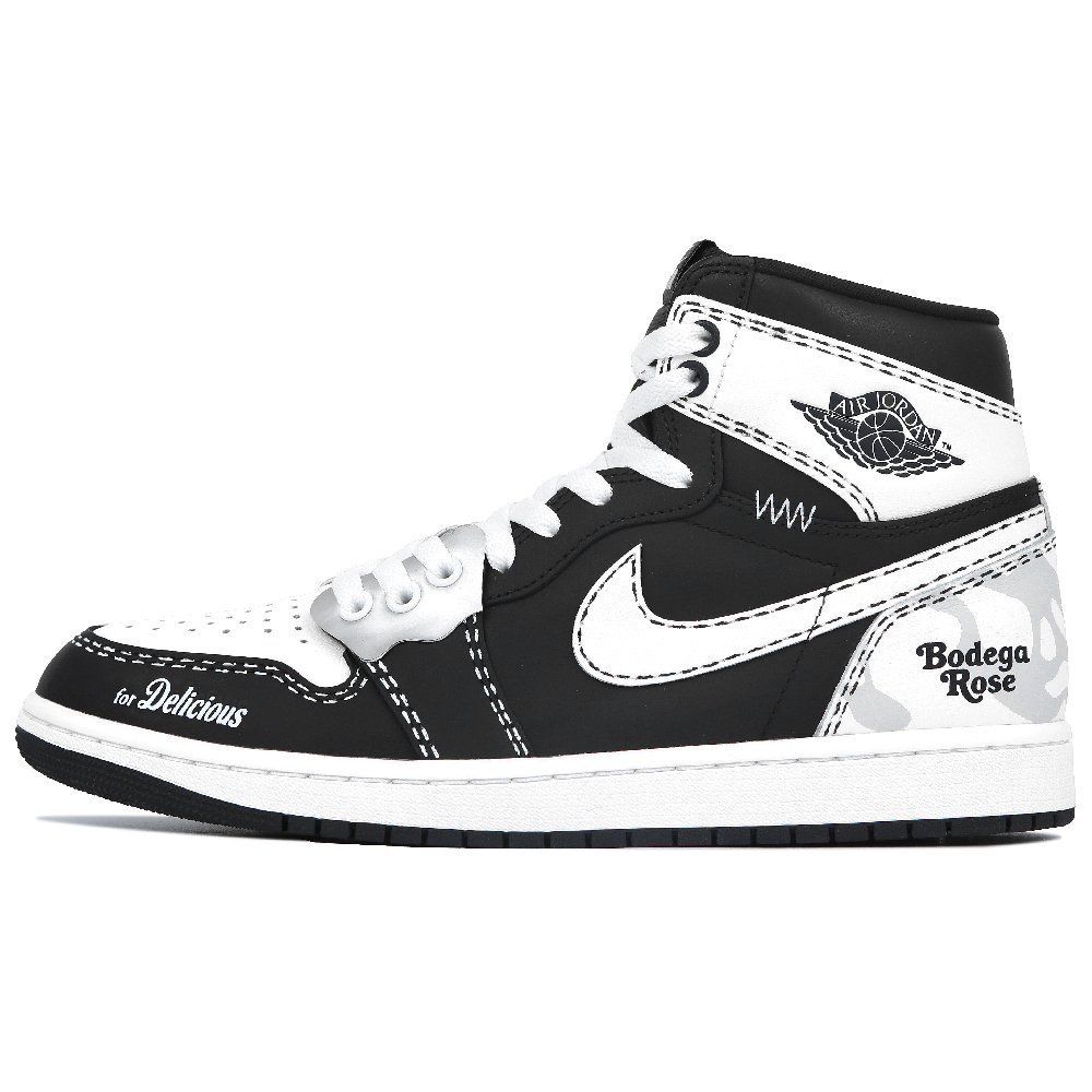 Jordan Air Jordan 1 Wear-Resistant Slip-Resistant Cushioning High-Top Vintage Basketball Shoes Men's Black White