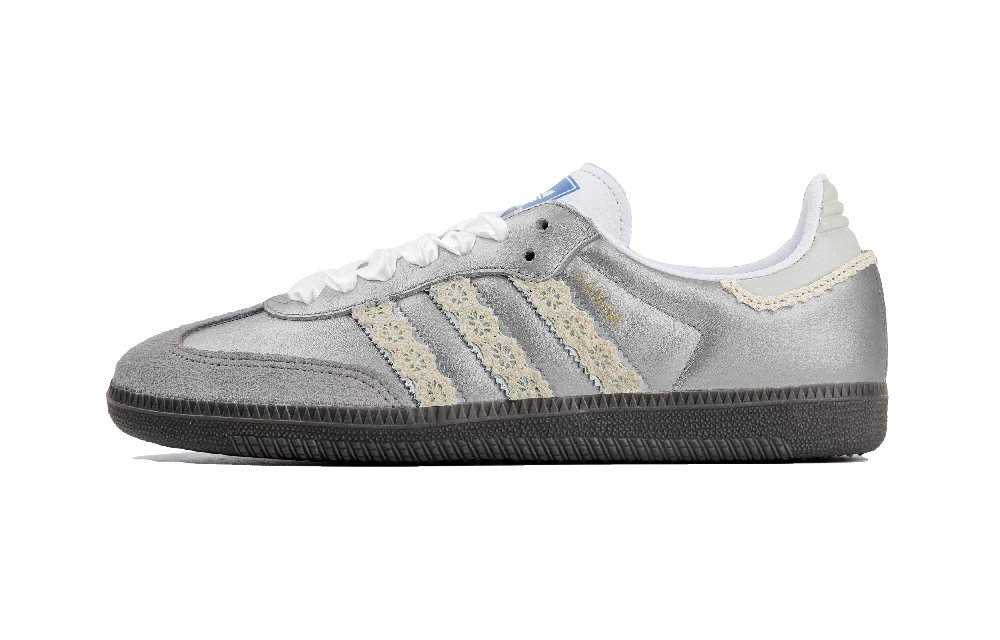 Adidas Originals Samba OG Low-Top Skateboard Shoes Women's Silver Gray