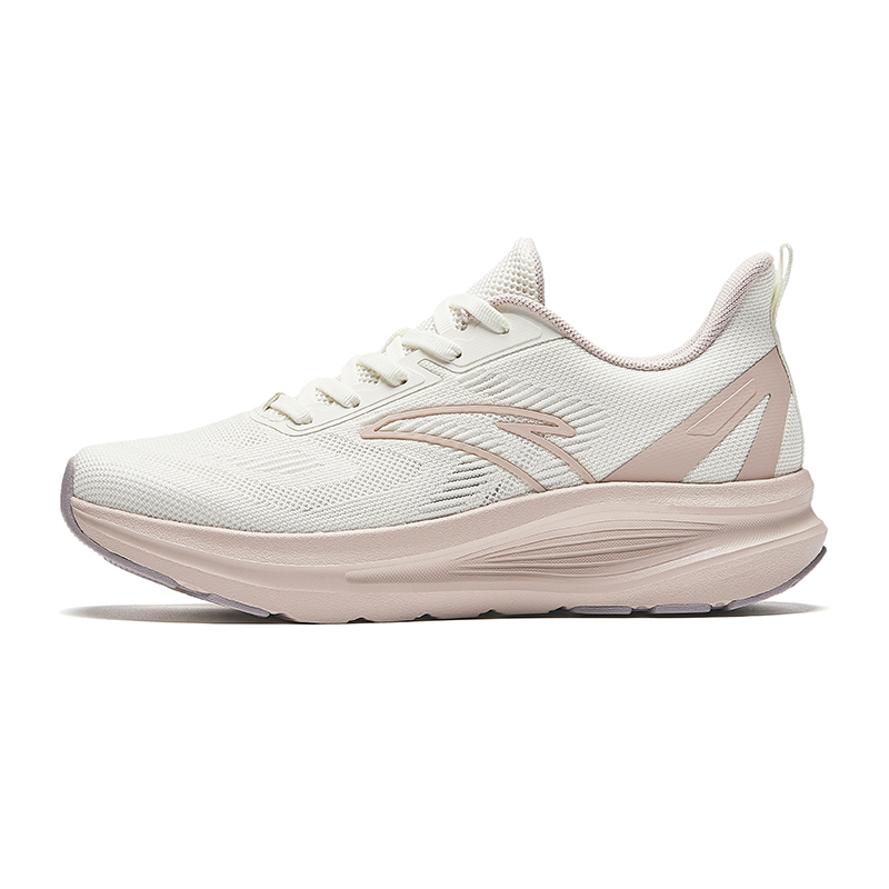 Anta Running Collection Slip Resistant Abrasion Resistant Low top EVA, Rubber Marathon Running Shoes Women's White Pink