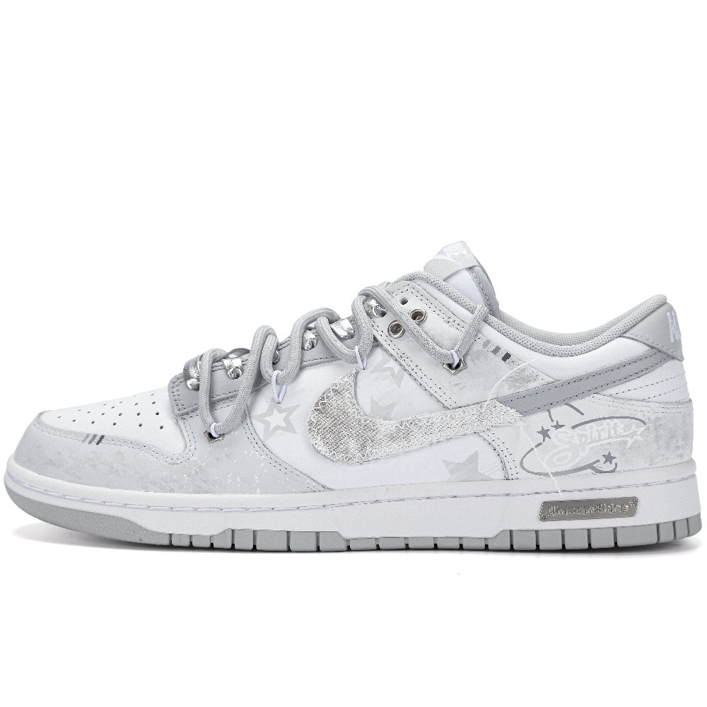 Nike Dunk Starry Dream Traveler Anti Slip Wear Resistant Low Top Skateboard Shoes Unisex Gray White