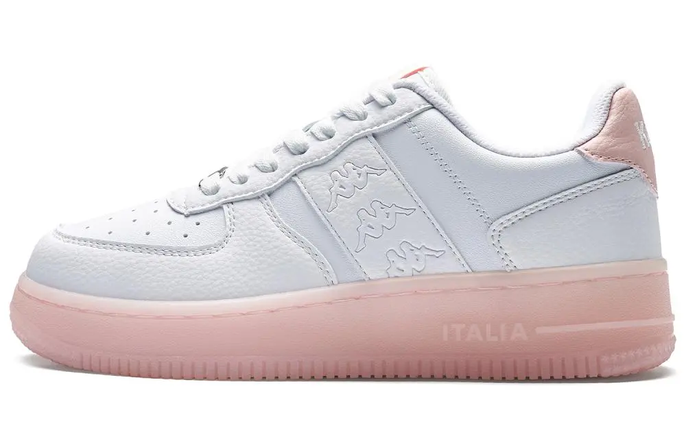 Kappa Anti-Slip Wear-Resistant Low-Top Skateboard Shoes Women's White Pink
