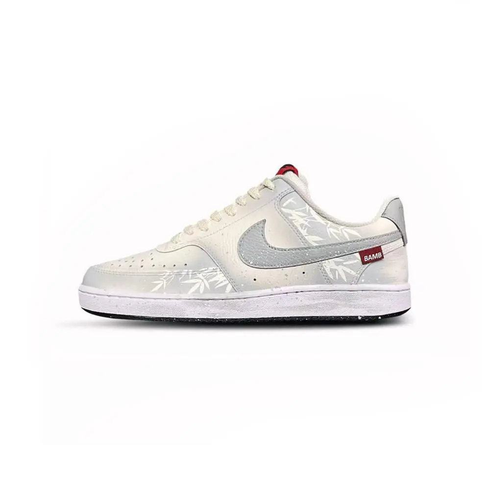Nike Court Vision 1 Tower Rabbit Cushioning, Wear Resistant Low top Skateboard Shoes Men's Gray White