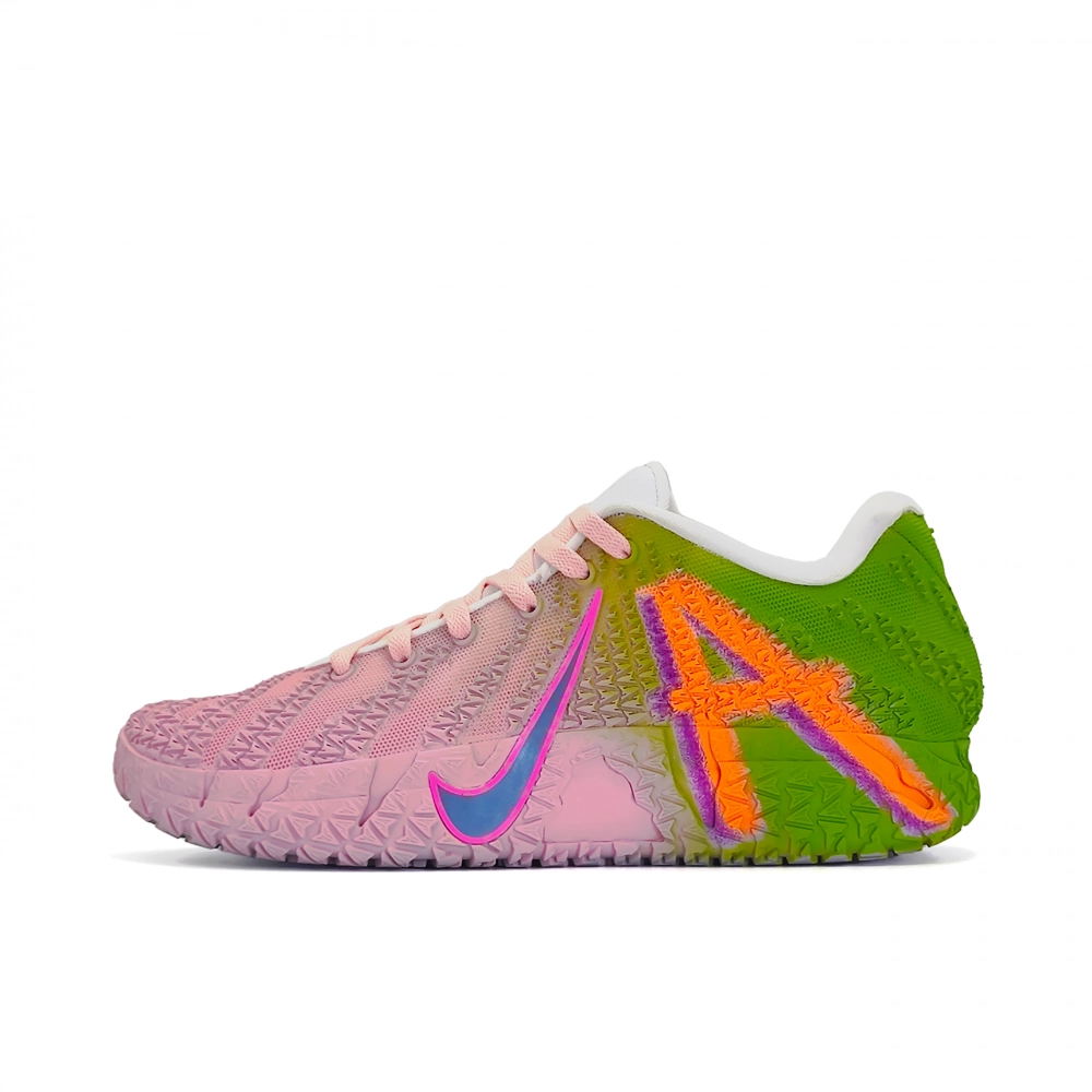 Nike Ja Morant 3 Pink Green Fantasy Cushioning Abrasion Resistant Breathable Low top Basketball Shoes Unisex Green