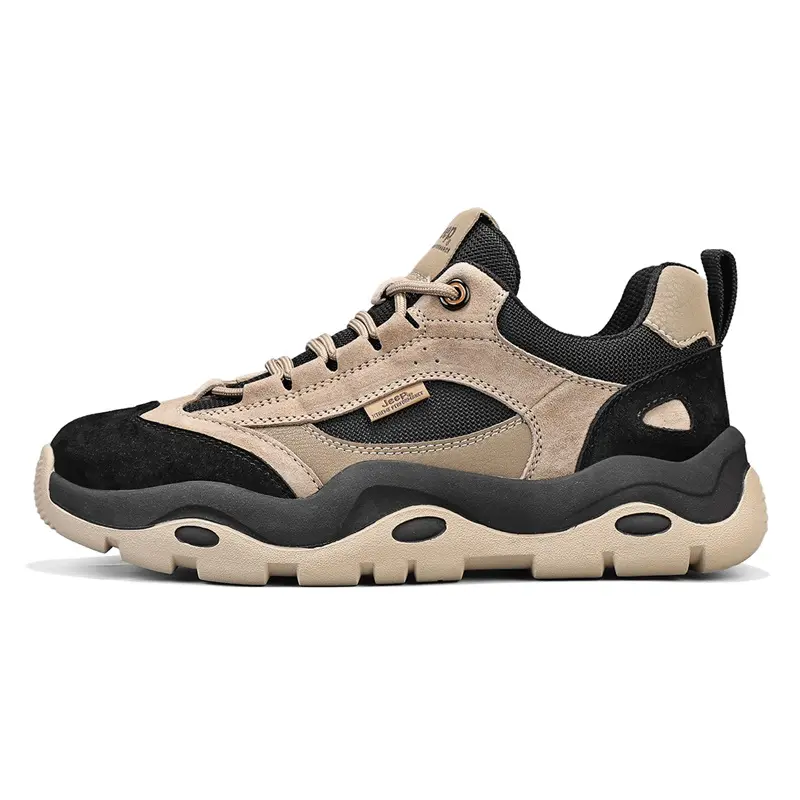 Jeep Abrasion Resistant Low Top Hiking Shoes Men's Light Khaki