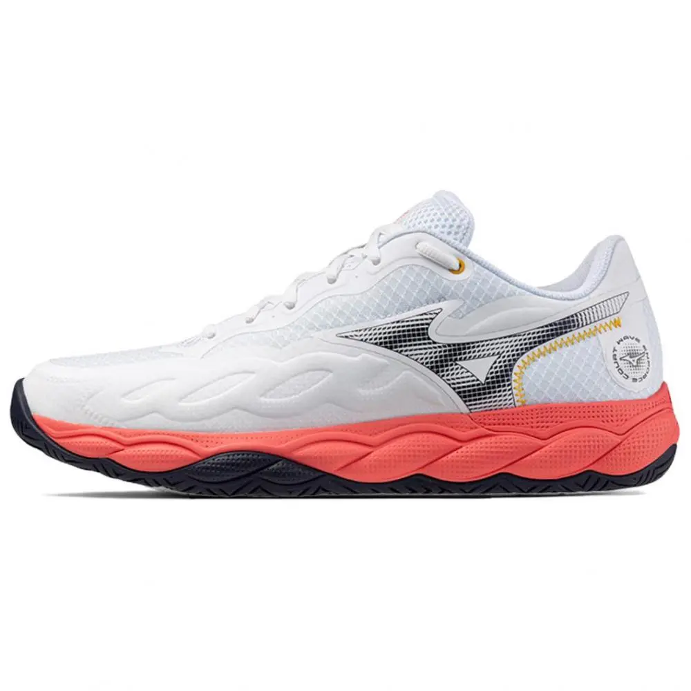 Mizuno WAVE ENFORCE COURT Megalodon Cushioning, Wear Resistant Tennis Shoes Unisex White