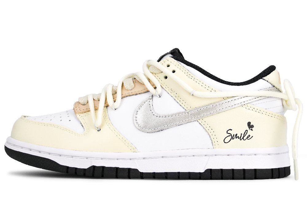 Nike Dunk Silver Dawn Soft Light Abrasion Resistant Low Top Skateboard Shoes Women's Yellow