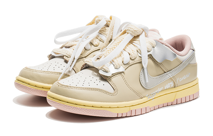 Nike Dunk Low Low-Top Skateboard Shoes Women's Silver Brown