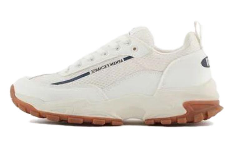 ARMANI EXCHANGEAE Abrasion Resistant Low Top Casual Shoes Men's Ecru