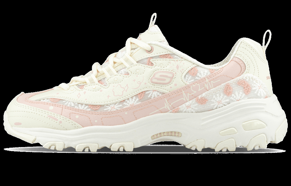 Skechers Lazy Cat Sewing Machine Kiss Of The Floria Cushioning Wear-Resistant Low-Top Casual Shoes Women's Pink