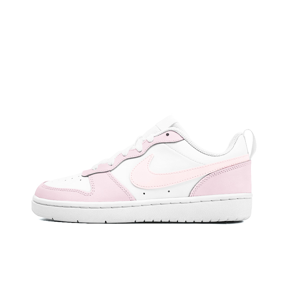 Nike Court Borough Slip Resistant, Abrasion Resistant, Waterproof Low Top Skateboard Shoes GS Pink White